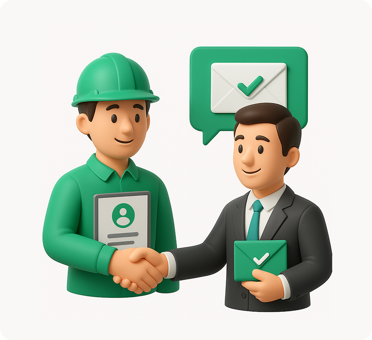 Engineer and Client Illustration